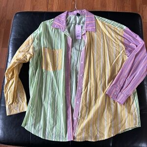 wild fable Pastel Multicolor Striped Button-Down Shirt